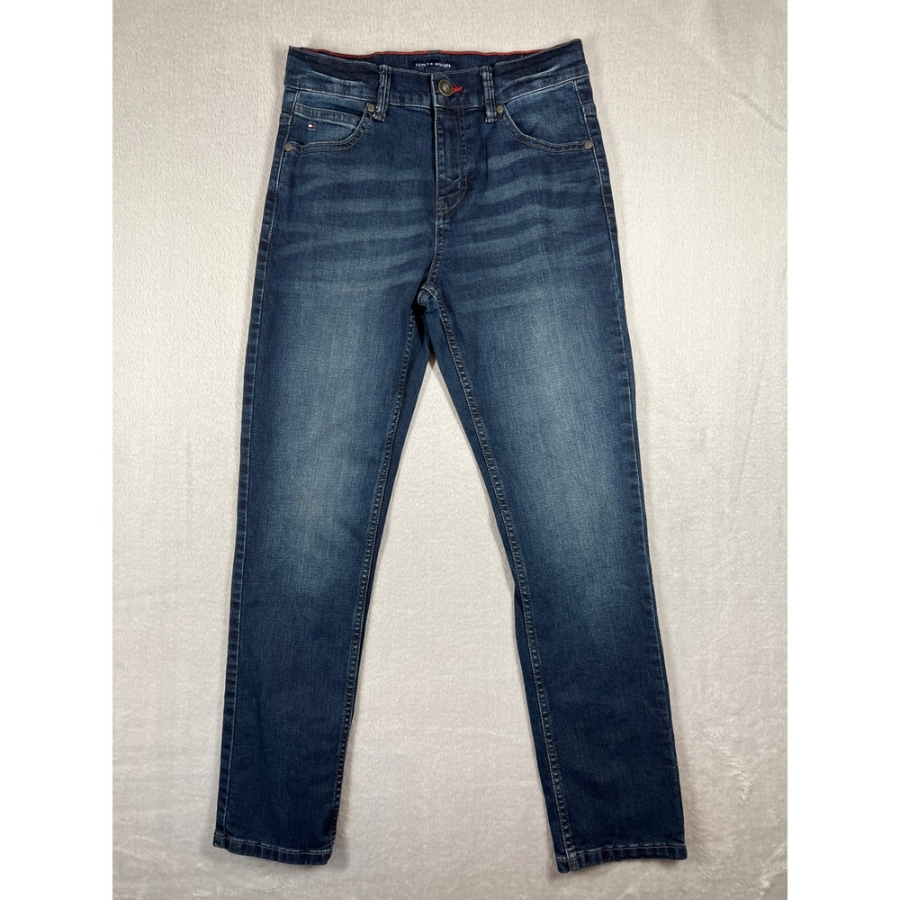 Tommy Hilfiger Boys Dark Wash Blue Denim Jeans Size 14 Regular Adjustable Waist